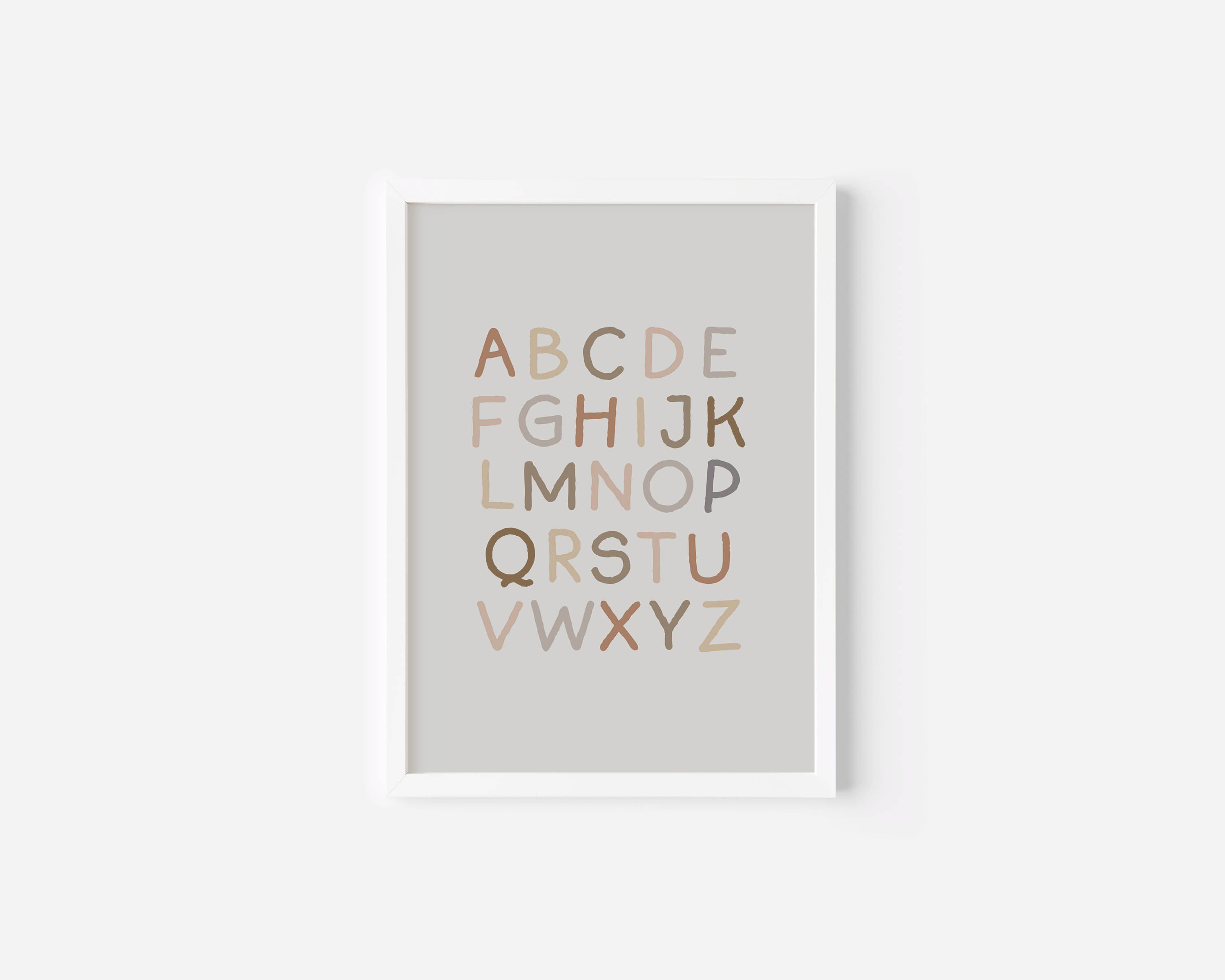 Alphabet Nursery Print | Canvas Art, Art Prints & Framed Canvas, abc boho vintage neutral minimal poster print nursery bedroom kids girl boy playroom canvas wall art