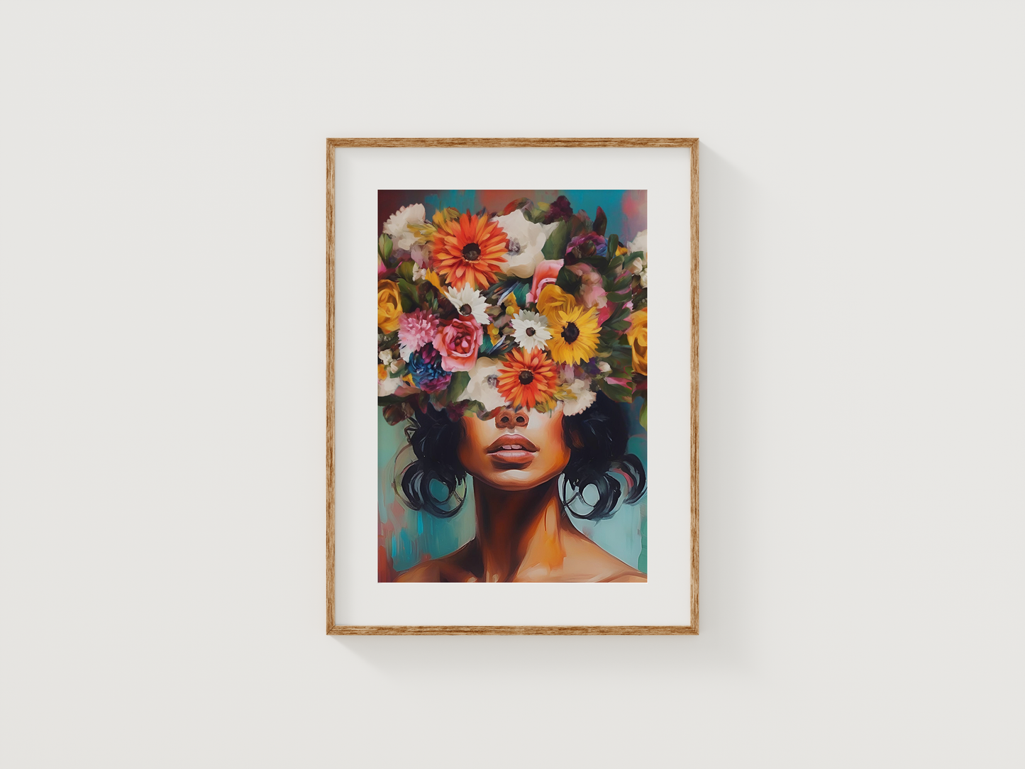 Flower Head Girl Art | Canvas Art, Art Prints & Framed Canvas