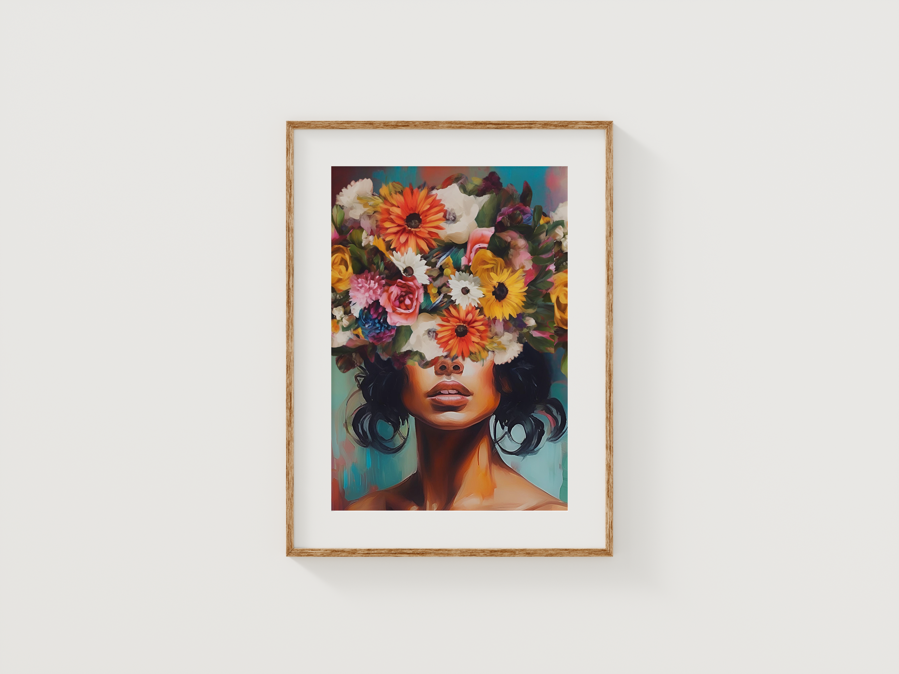 Flower Head Girl Art | Canvas Art, Art Prints & Framed Canvas