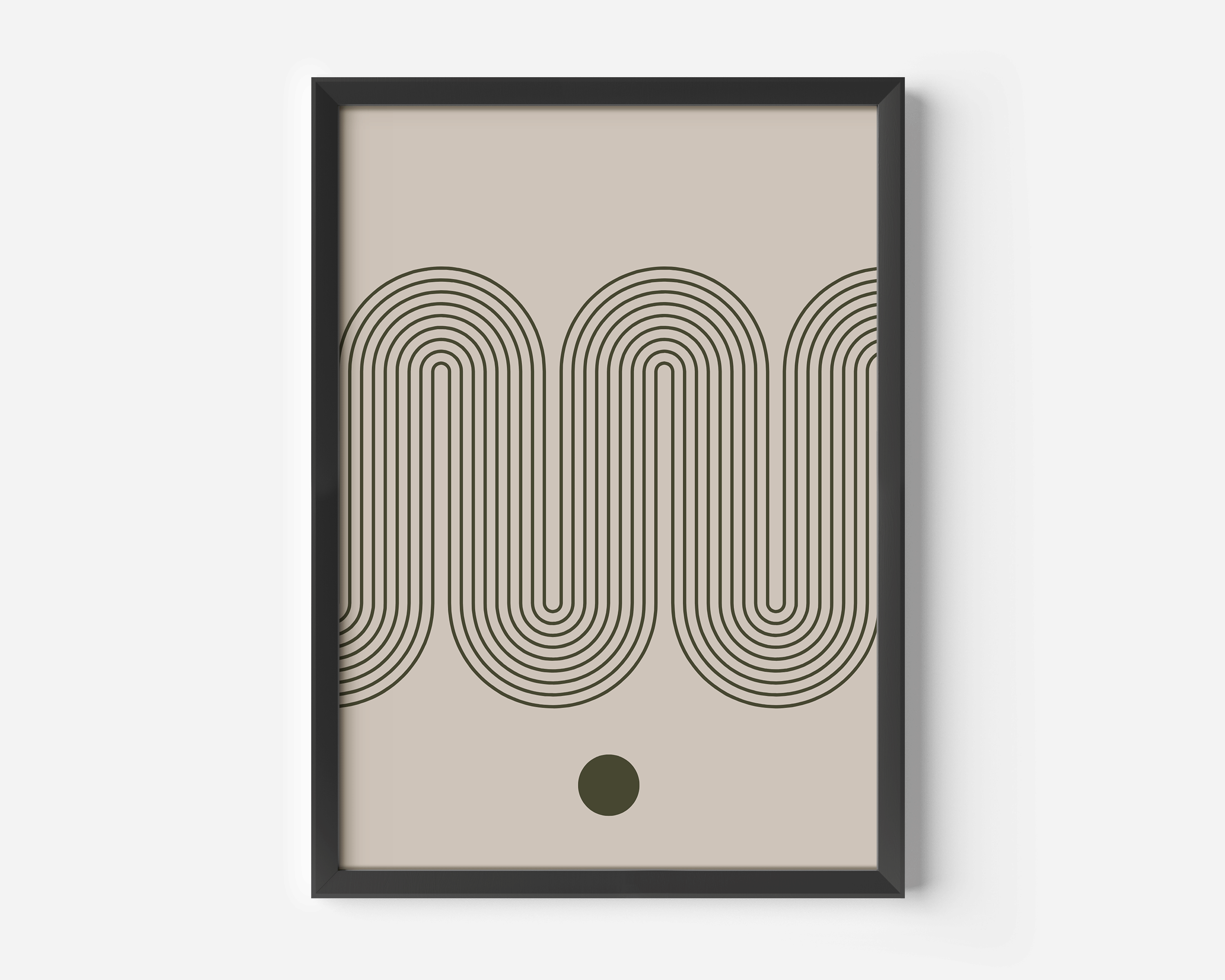 Moody Mid Century Modern Art | Canvas Art, Art Prints & Framed Canvas, abstract curved lines arches geometric shapes, minimalist wall decor, taupe beige brown dark green, living room dining room bedroom canvas wall art, trendy boho vintage chic poster print, set of 2, set of 3