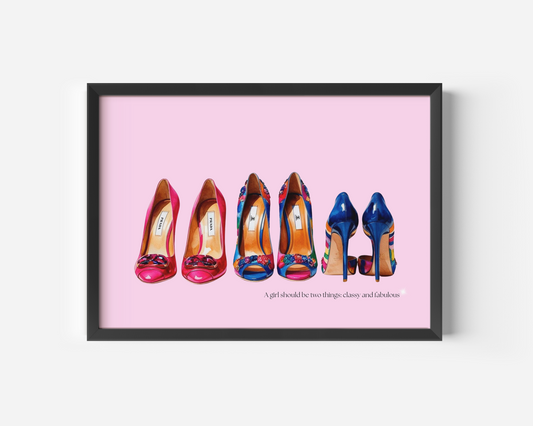 Designer Shoes Wall Art | Canvas Art, Art Prints & Framed Canvas, gucci, chanel, prada heels watercolor poster print