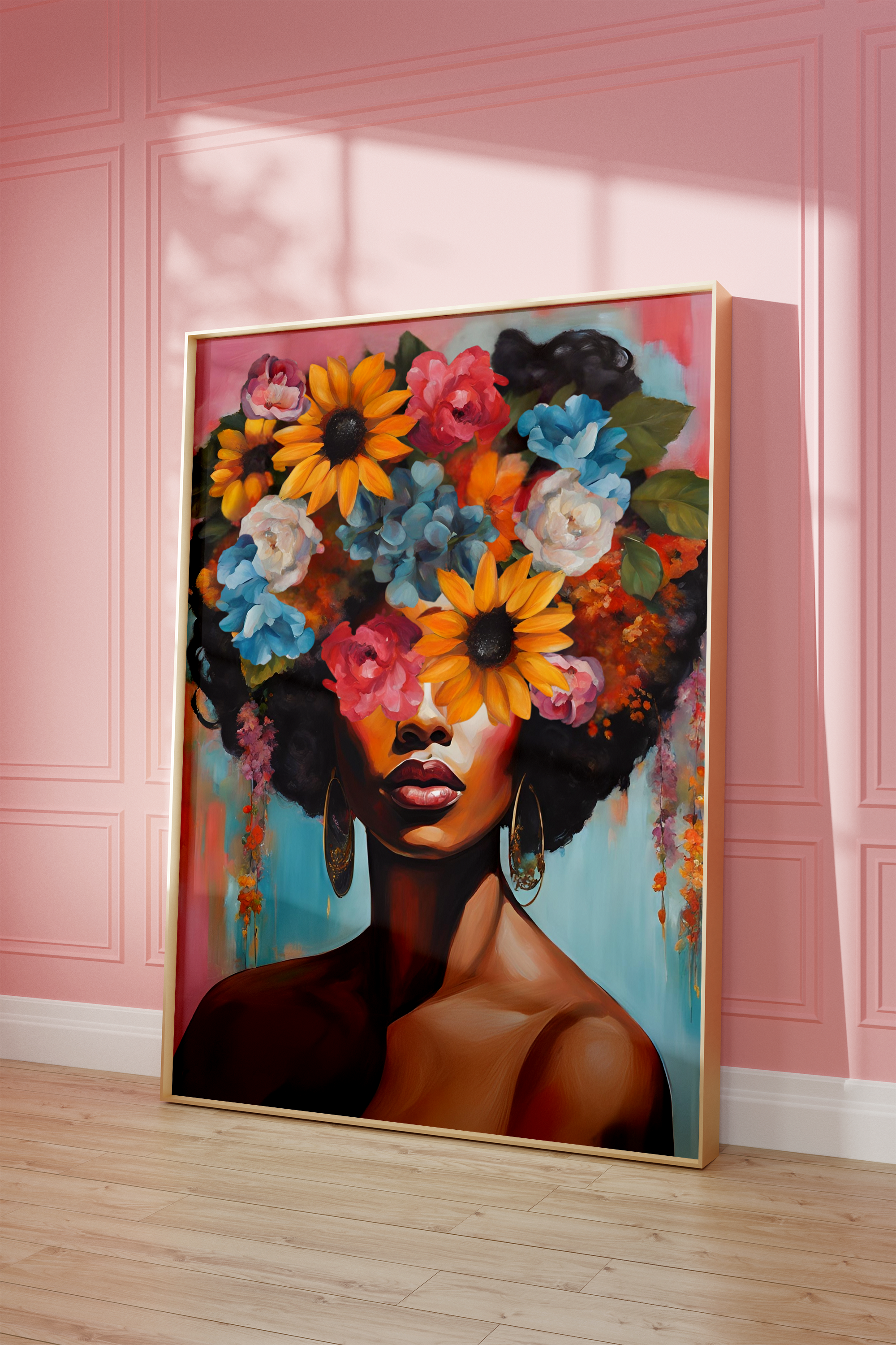 Flower Head Wall Art | Canvas Art, Art Prints & Framed Canvas, black african american woman