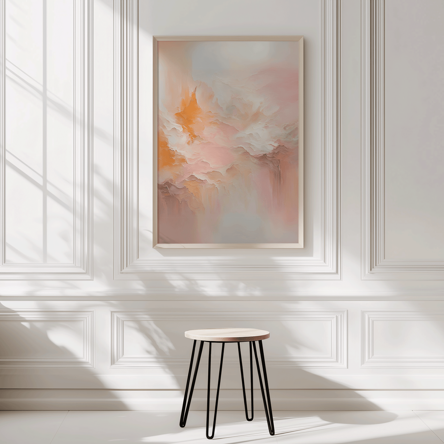 Pink and Orange Abstract Art | Canvas Art, Art Prints & Framed Canvas, pink orange white beige oil painting canvas wall art