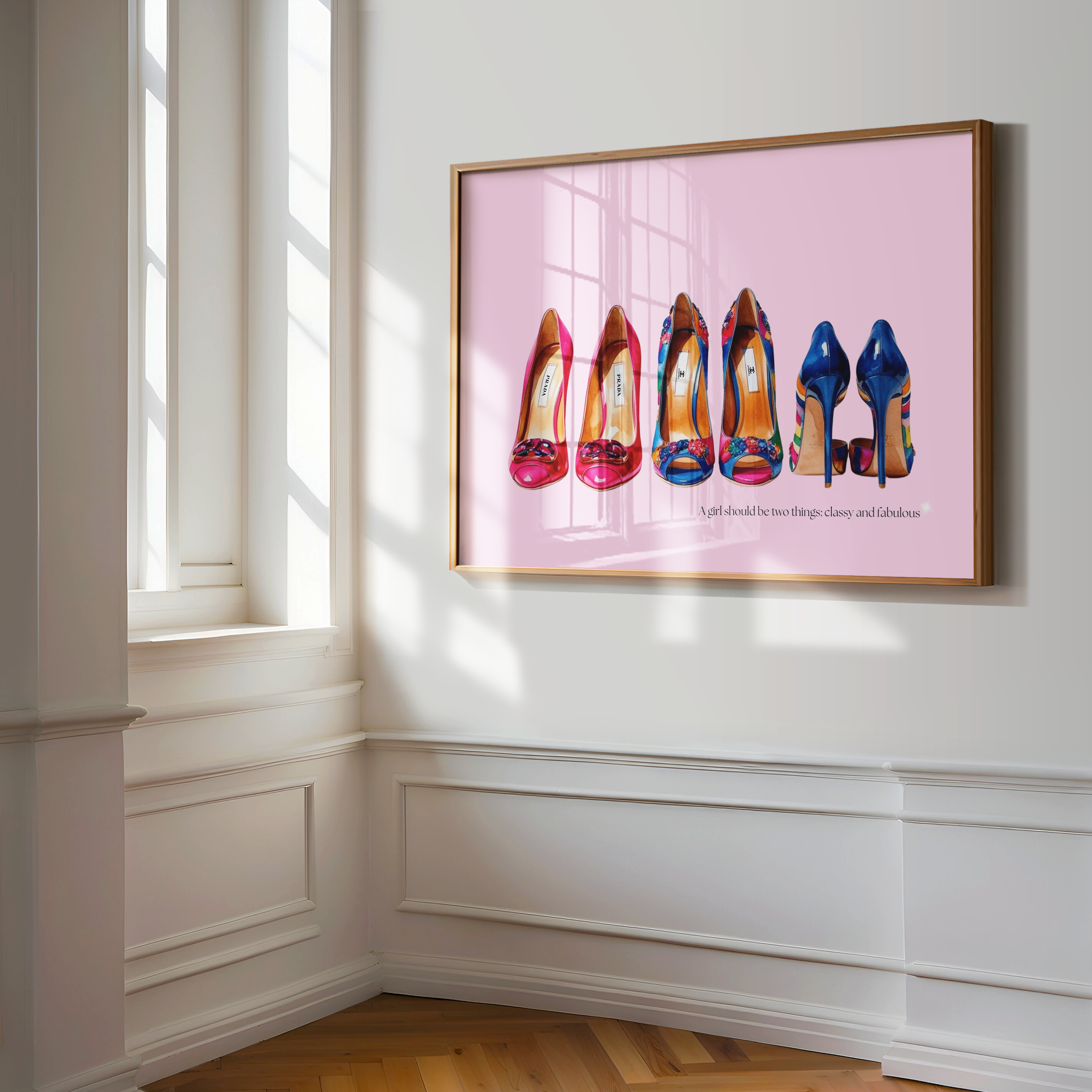 Designer Shoes Wall Art | Canvas Art, Art Prints & Framed Canvas, gucci, chanel, prada heels watercolor poster print