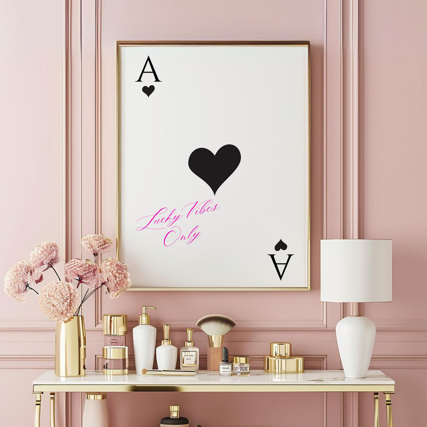 Ace of Hearts Wall Art | Canvas Art, Art Prints & Framed Canvas, black and white ace of hearts playing card deck of cards poster print, lucky vibes only, dorm bedroom fashion art print, bar cart kitchen living room canvas wall art