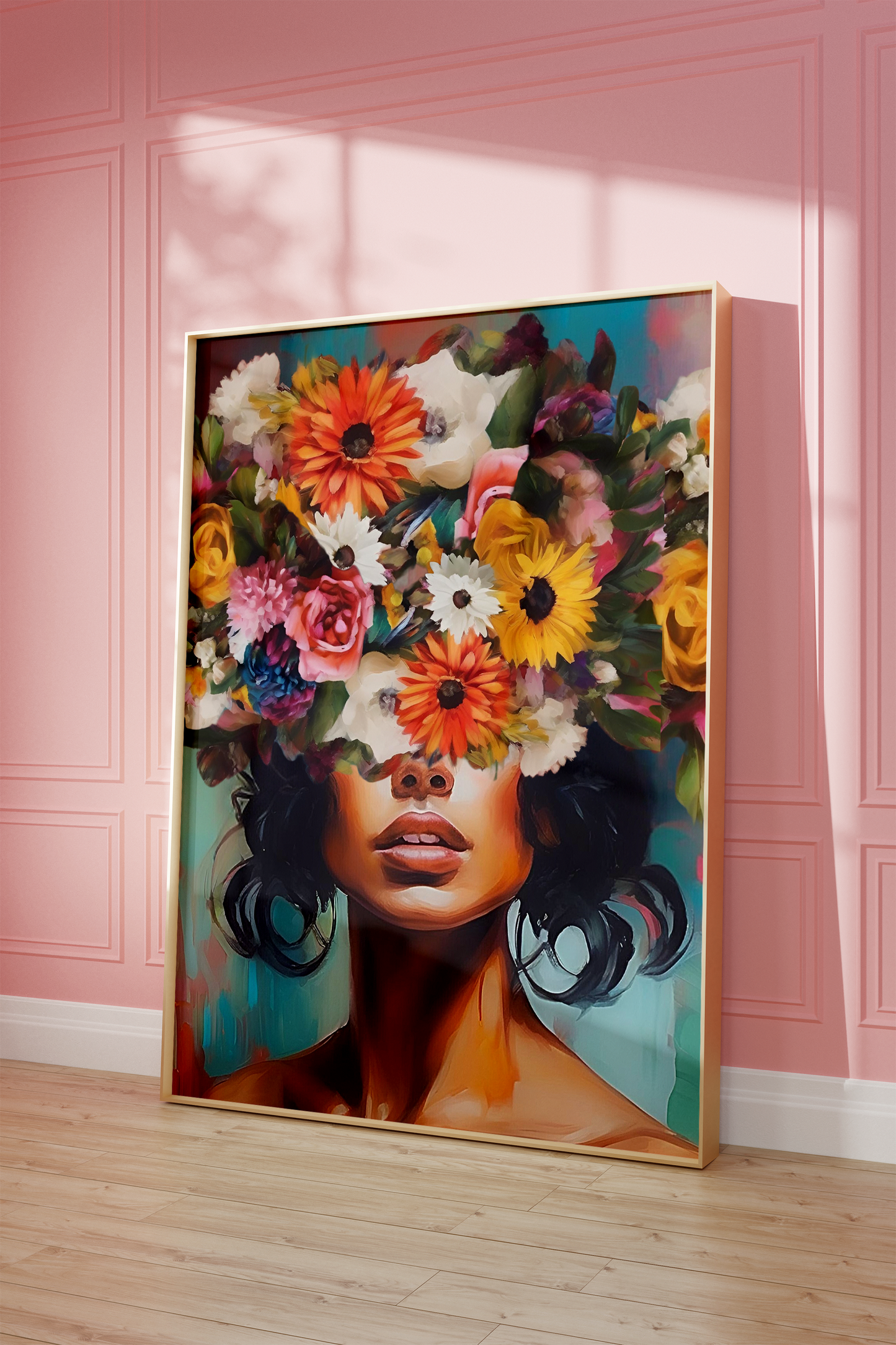 Flower Head Girl Art | Canvas Art, Art Prints & Framed Canvas