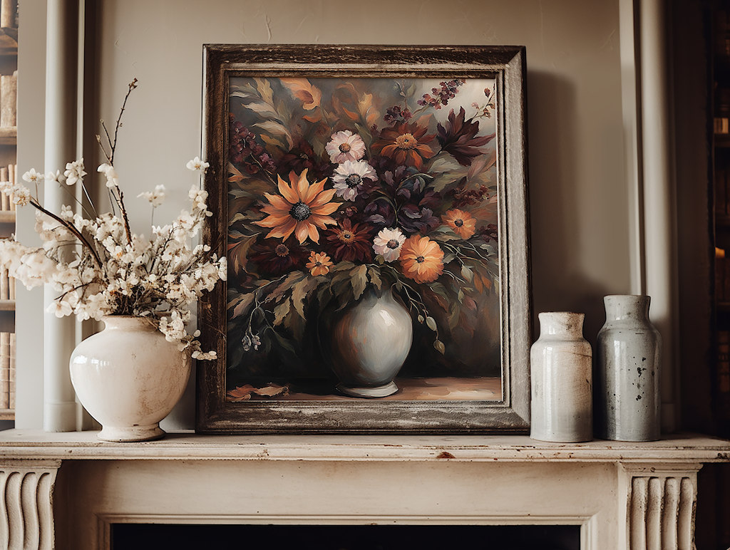 Flower Vase Wall Art | Canvas Art, Art Prints & Framed Canvas, still life dining room art, kitchen wall art