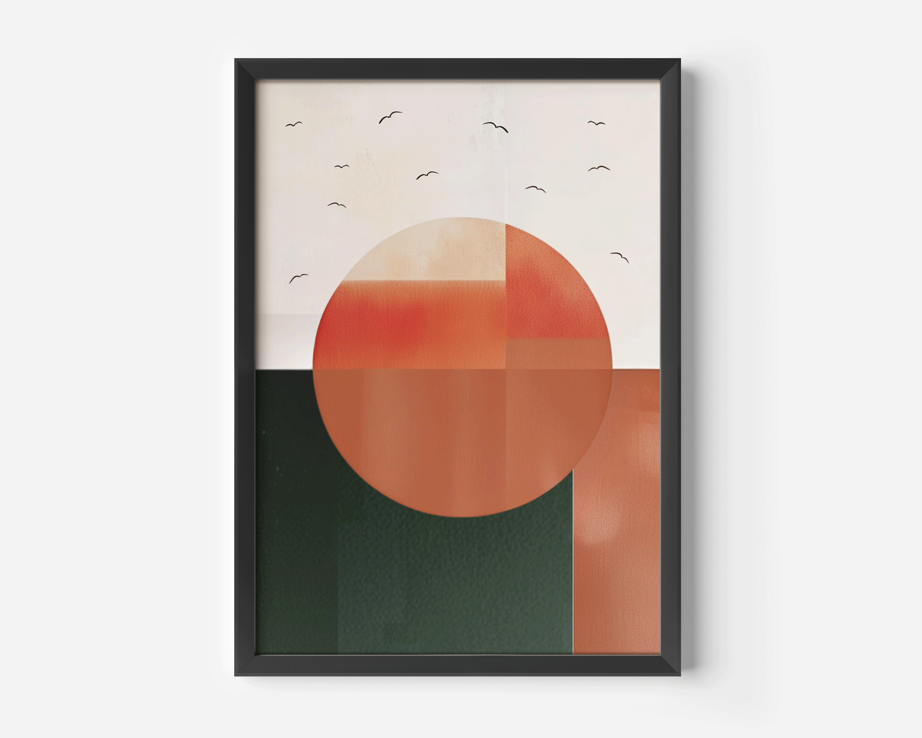 Boho Abstract Wall Art | Canvas Art, Art Prints & Framed Canvas, scandinavian boho nordic norwegian wall art poster print, boho vintage color block orange green beige black, living room dining room bedroom hallway wall art canvas wall art prints