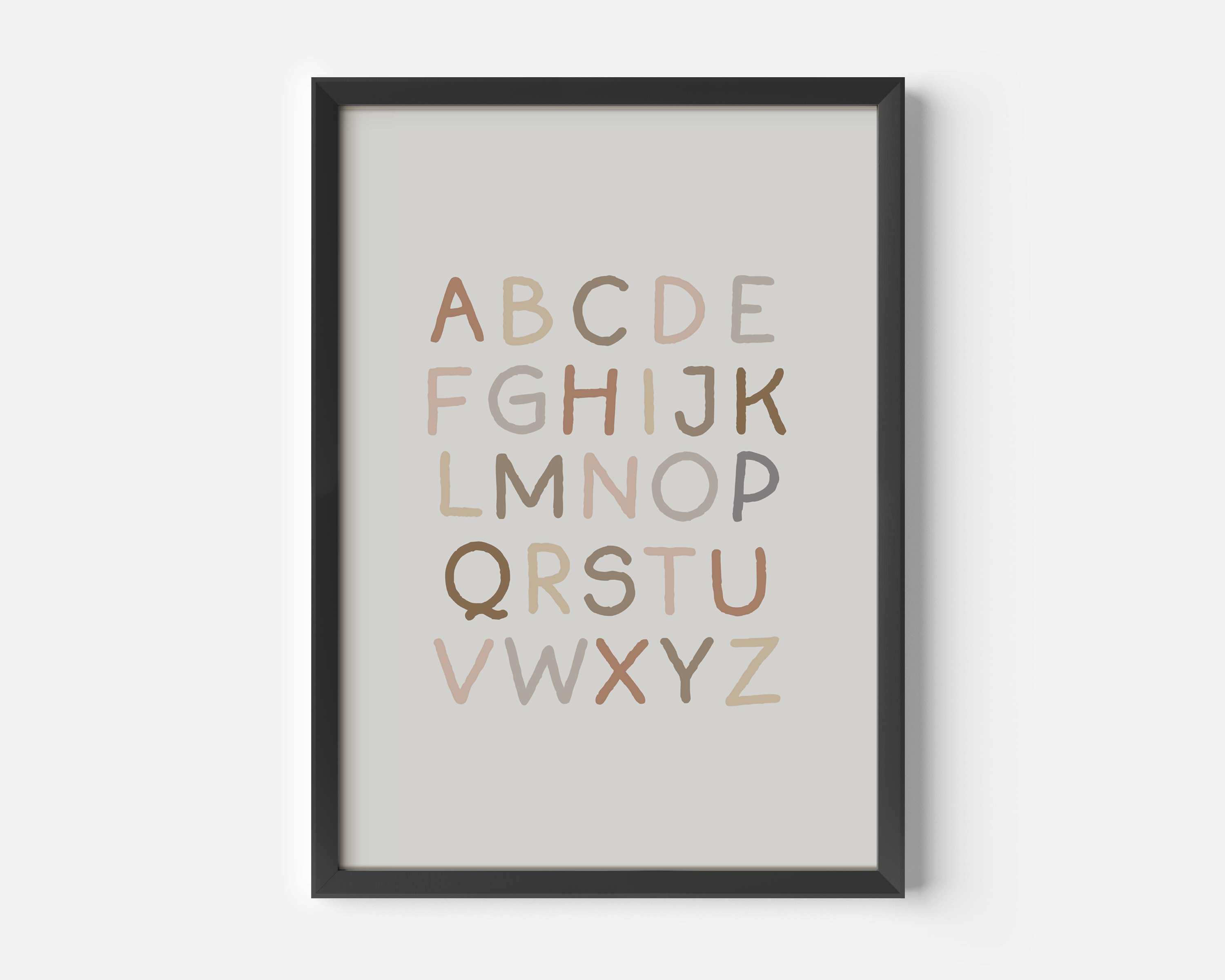 Alphabet Nursery Print | Canvas Art, Art Prints & Framed Canvas, abc boho vintage neutral minimal poster print nursery bedroom kids girl boy playroom canvas wall art