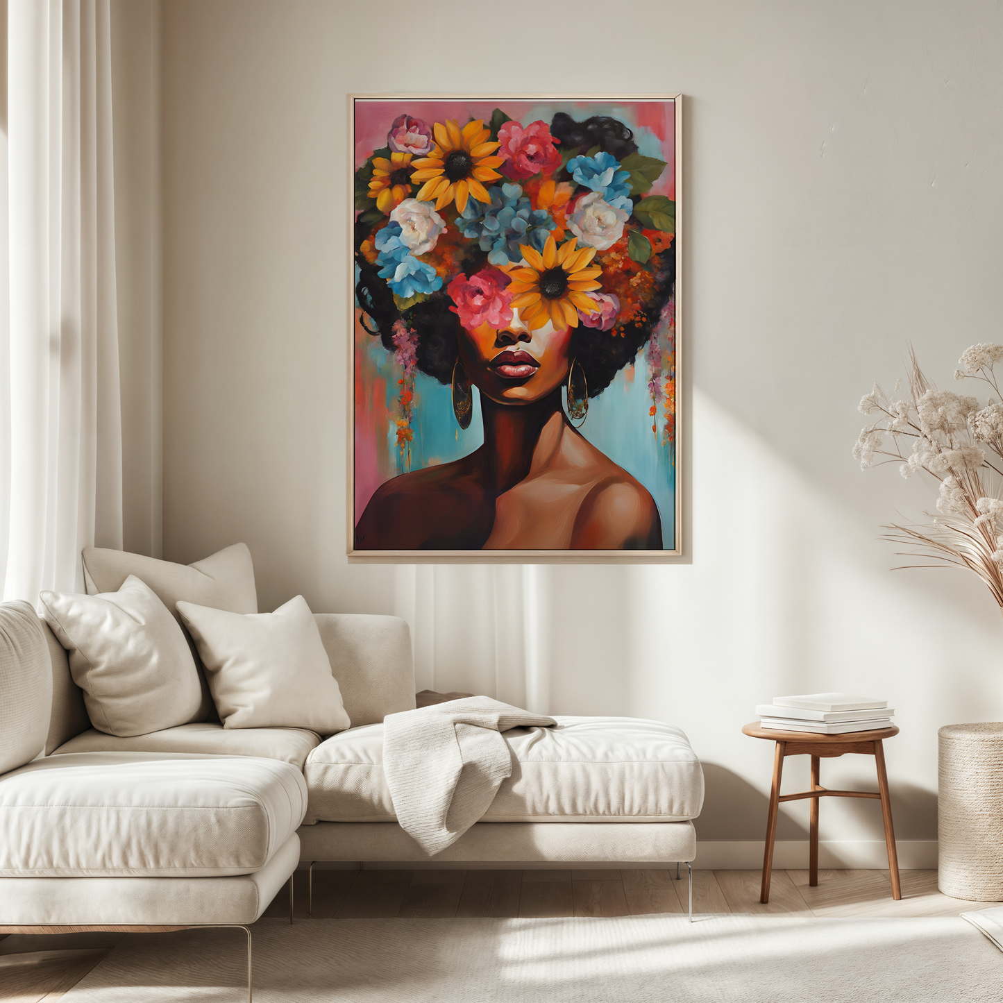 Flower Head Wall Art | Canvas Art, Art Prints & Framed Canvas, black african american woman