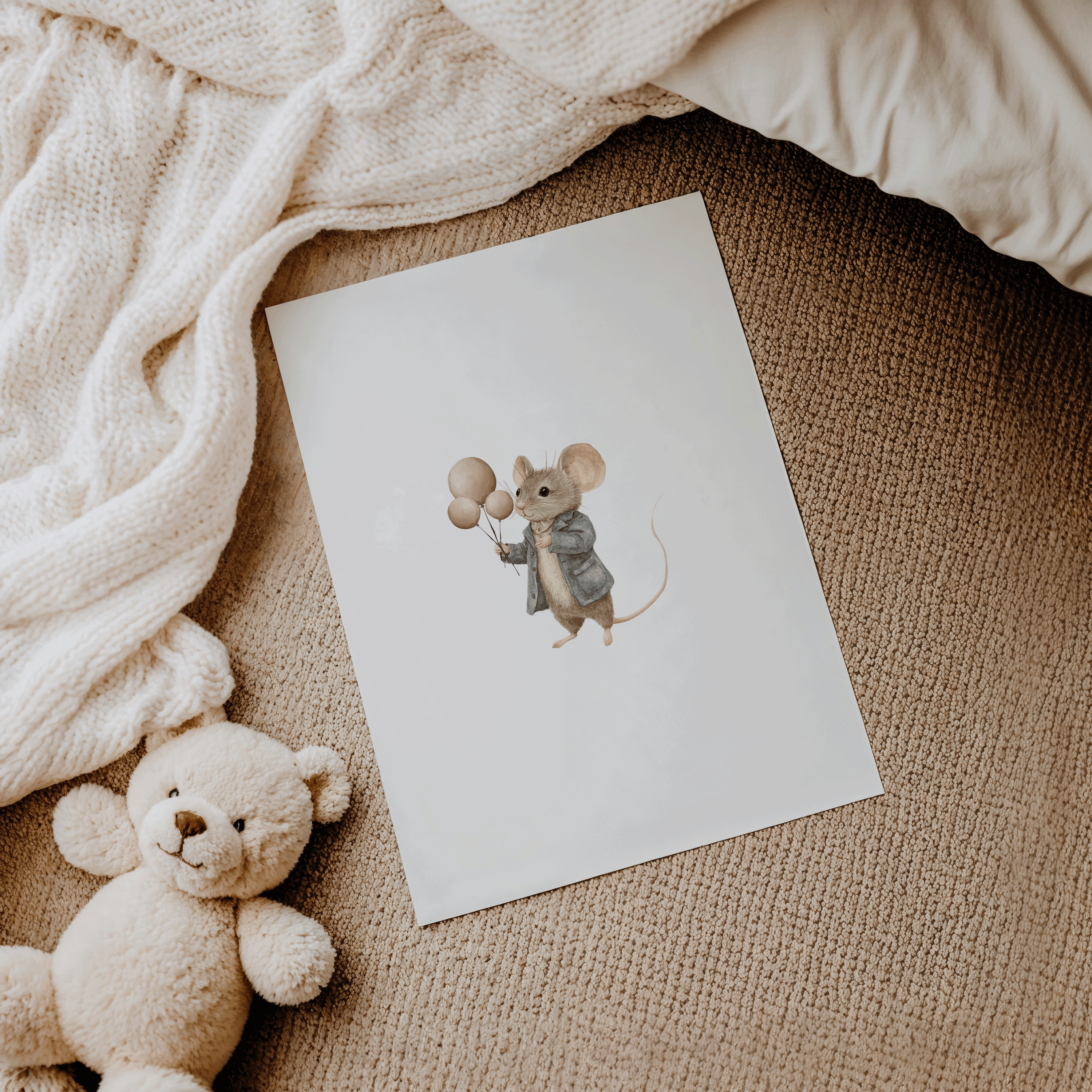 Vintage Mouse Print for Boy Nursery | Canvas Art, Art Prints & Framed Canvas