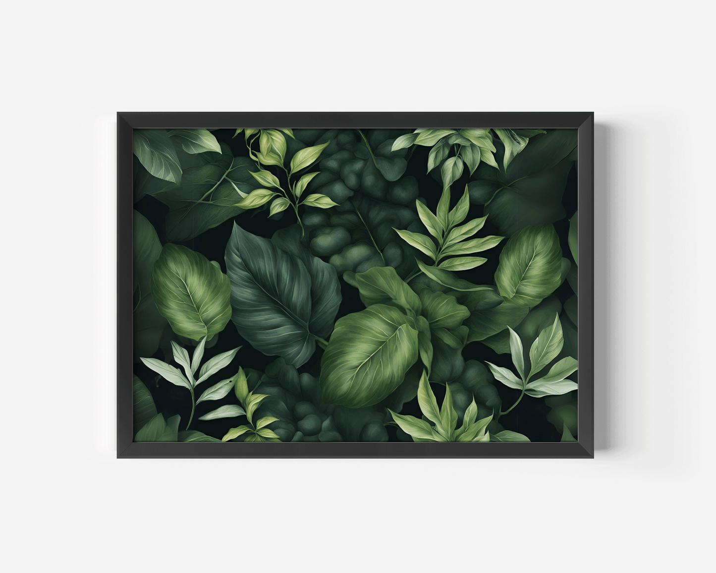 Green Monstera Canvas Print | Canvas Art, Art Prints & Framed Canvas, botanical emerald green leaves collage canvas wall art for living room bedroom bathroom nature inspired landscape wall art print