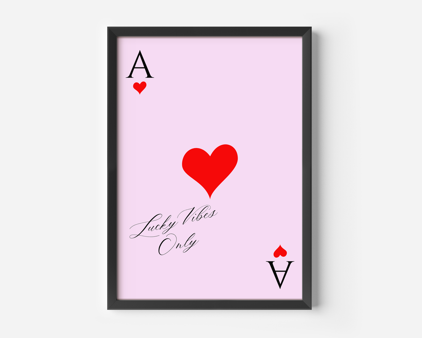 Ace of Hearts Pink Red Wall Art | Canvas Art, Art Prints & Framed Canvas, trendy fashion poster dorm bedroom bar cart kitchen apartment girly typography canvas wall art print