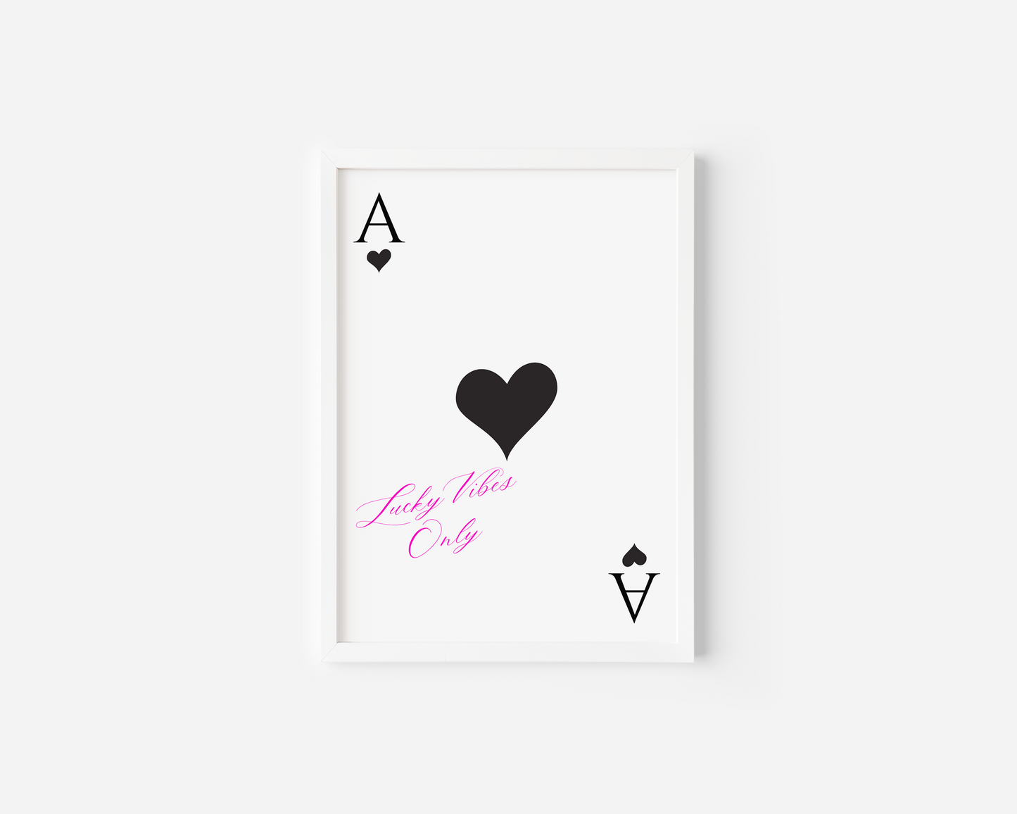 Ace of Hearts Wall Art | Canvas Art, Art Prints & Framed Canvas, black and white ace of hearts playing card deck of cards poster print, lucky vibes only, dorm bedroom fashion art print, bar cart kitchen living room canvas wall art