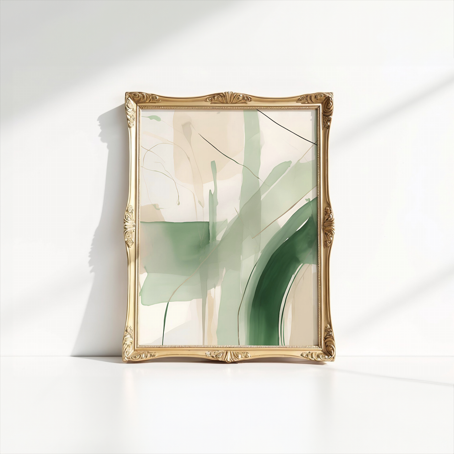 Beige Green Abstract Painting | Canvas Art, Art Prints & Framed Canvas 