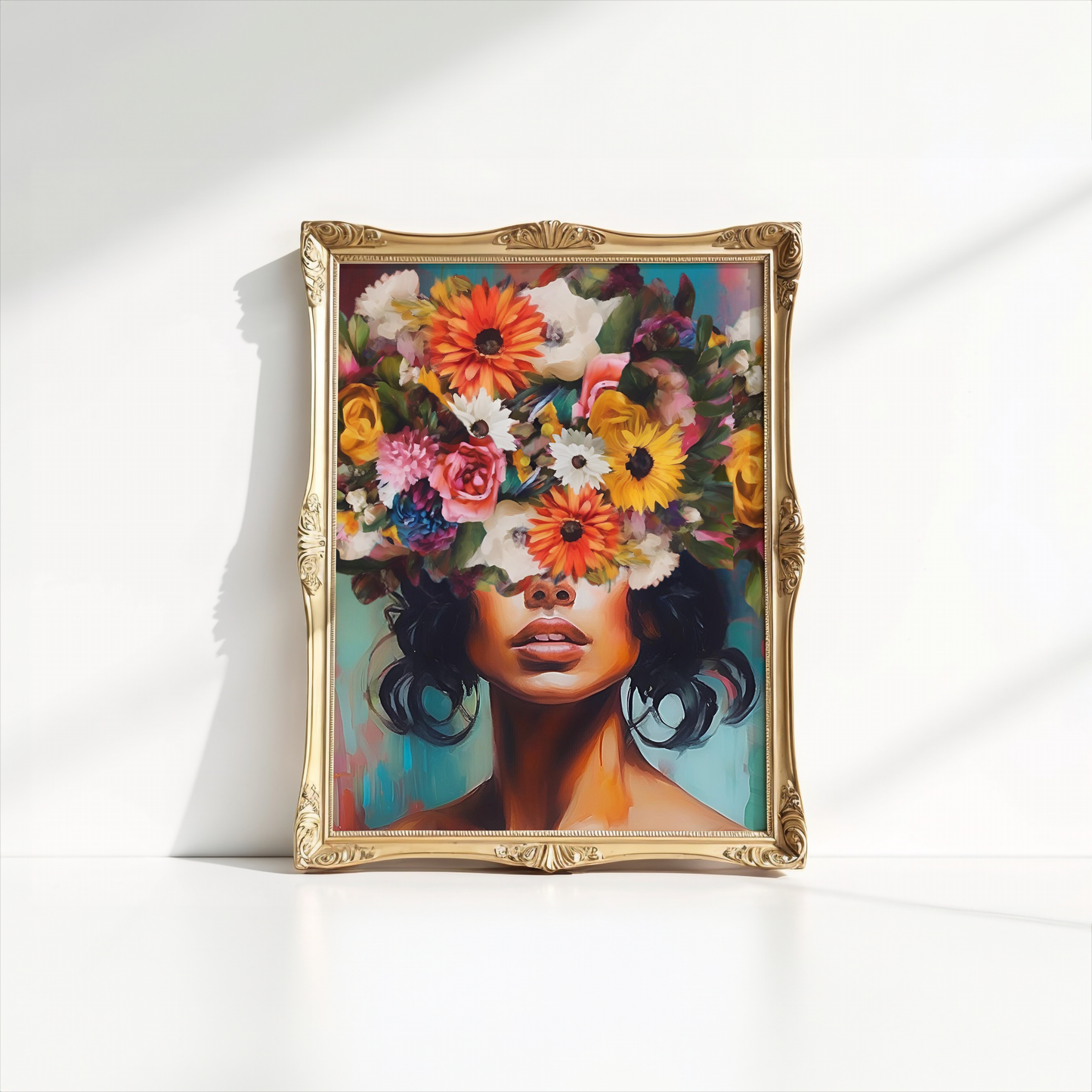 Flower Head Girl Art | Canvas Art, Art Prints & Framed Canvas