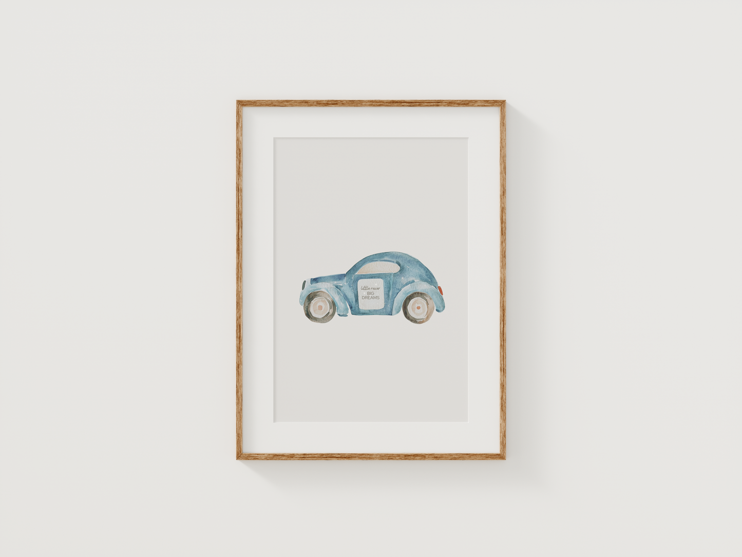 Car Nursery Wall Art | Canvas Art, Art Prints & Framed Canvas, boy neutral bedroom nursery playroom wall art, vintage car, blue car, little racer big dreams