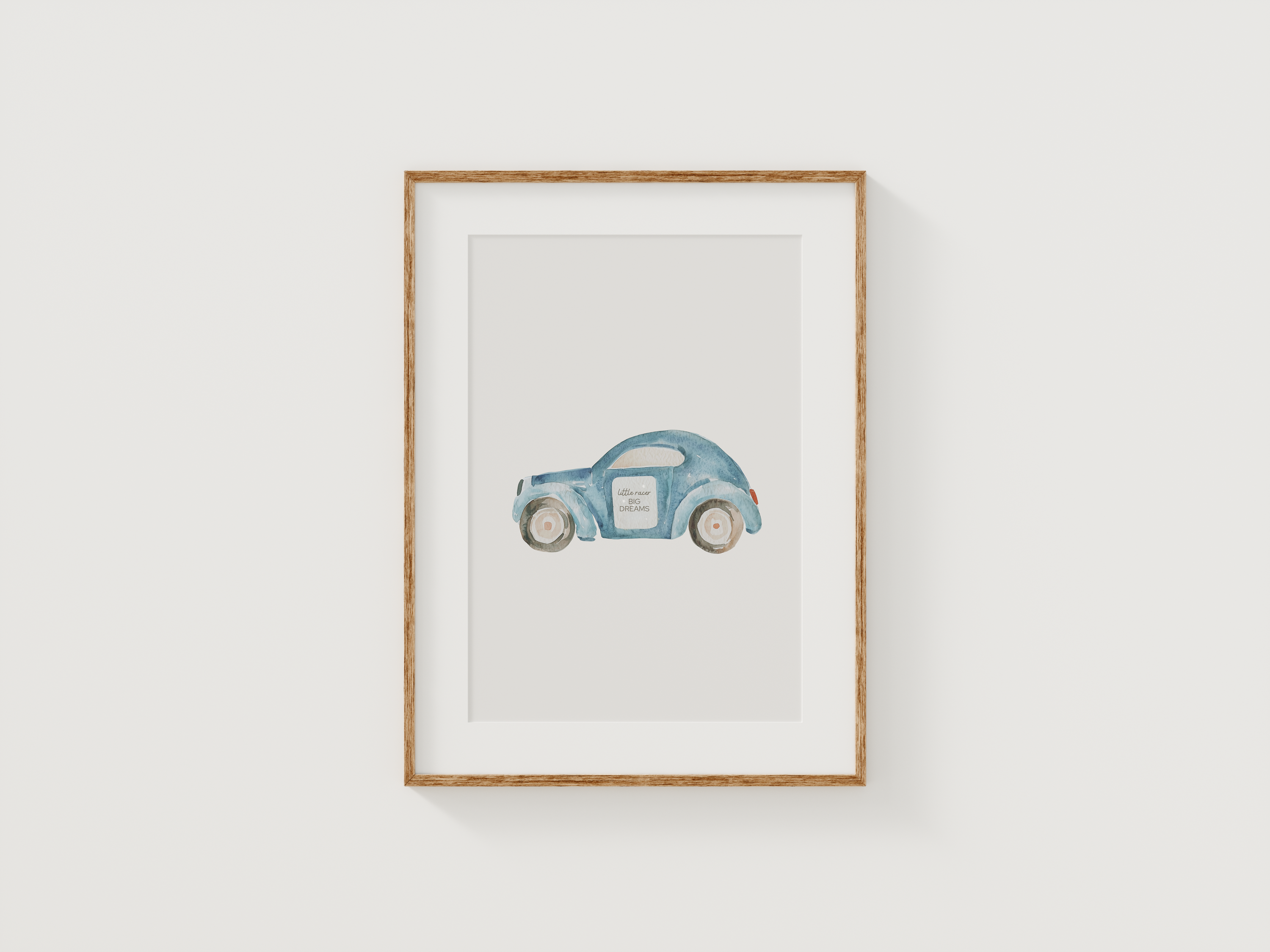 Car Nursery Wall Art | Canvas Art, Art Prints & Framed Canvas, boy neutral bedroom nursery playroom wall art, vintage car, blue car, little racer big dreams