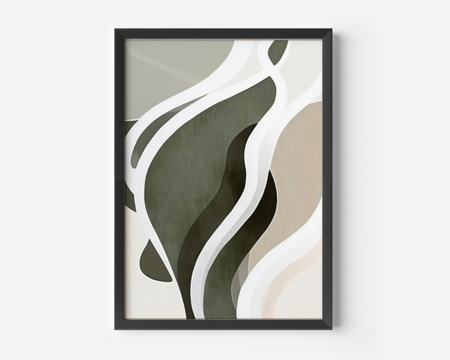 Green Beige Abstract Art | Canvas Art, Art Prints & Framed Canvas, Abstract Green Geometric Shapes Minimal Canvas Wall Art