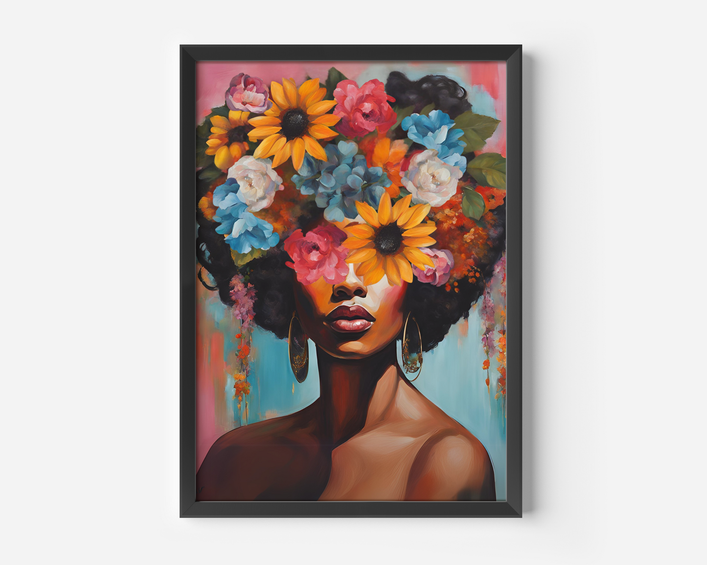 Flower Head Wall Art | Canvas Art, Art Prints & Framed Canvas, black african american woman