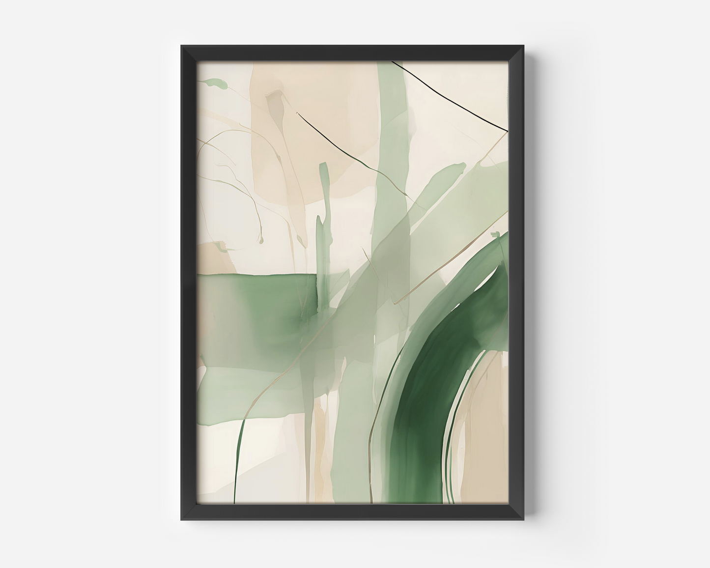 Beige Green Abstract Painting | Canvas Art, Art Prints & Framed Canvas 