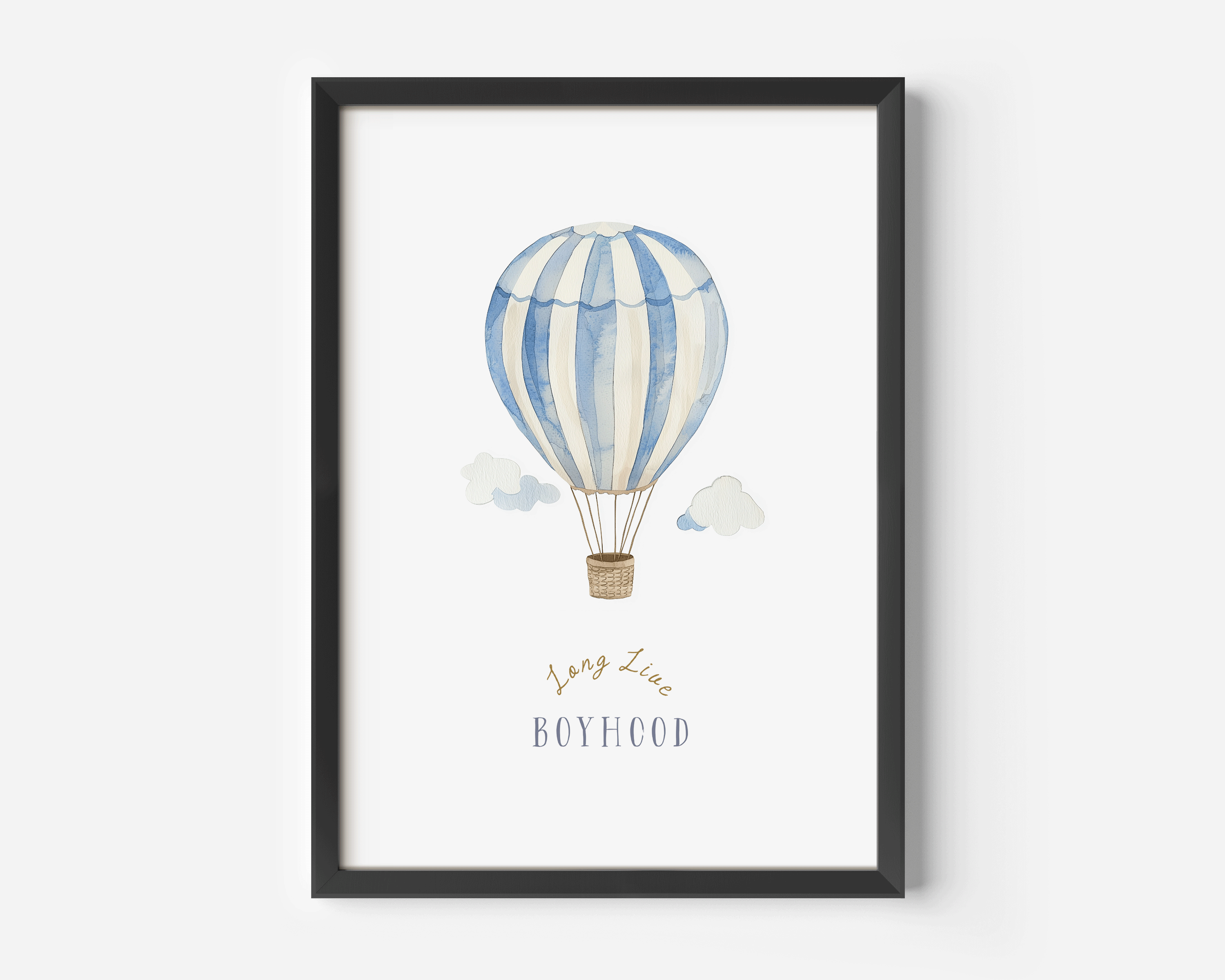 Boy Nursery Wall Decor | Canvas Art, Art Prints & Framed Canvas, boy toddler kids bedroom playroom canvas wall art decor,  hot air balloon baby blue clouds, long live boyhood, minimalist neutral boho vintage poster print