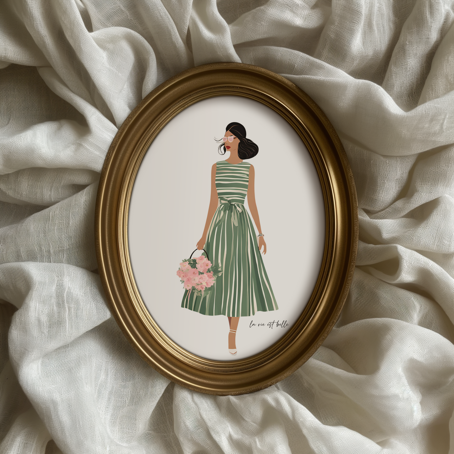 Woman Green Dress Wall Art | Canvas Art, Art Prints & Framed Canvas