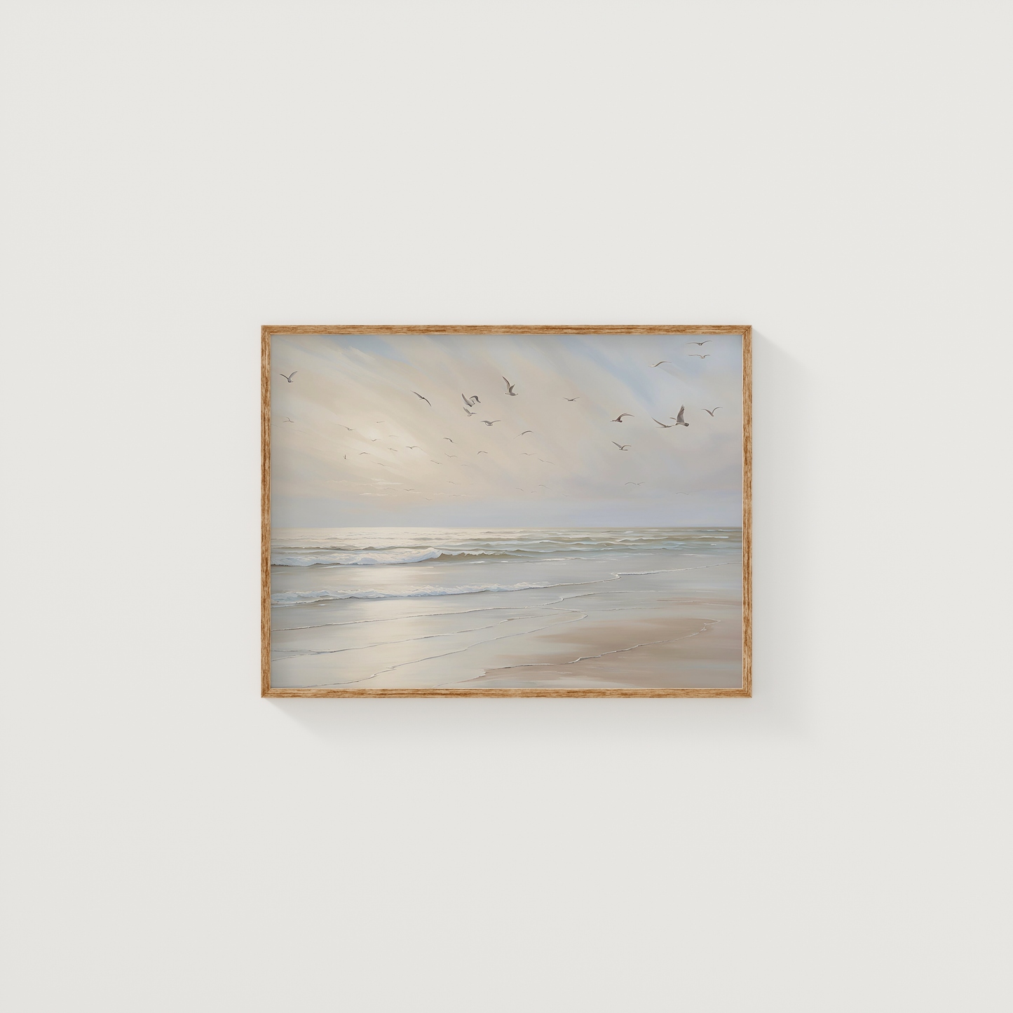 Beach Art Prints | Canvas Art, Art Prints & Framed Canvas, calm neutral minimal coastal canvas wall art prints, birds beige white ocean sand, cottage core