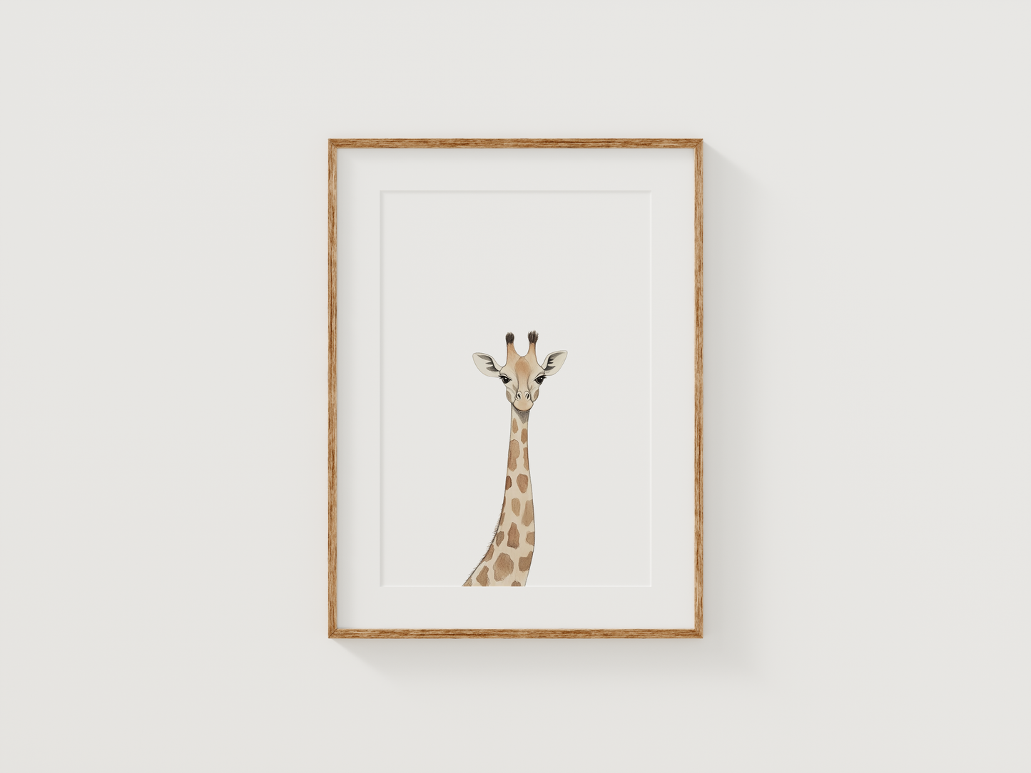 Giraffe Nursery Wall Art | Canvas Art, Art Prints & Framed Canvas, minimal neutral boho watercolor giraffe zoo animal print for kids bedroom nursery playroom canvas wall art