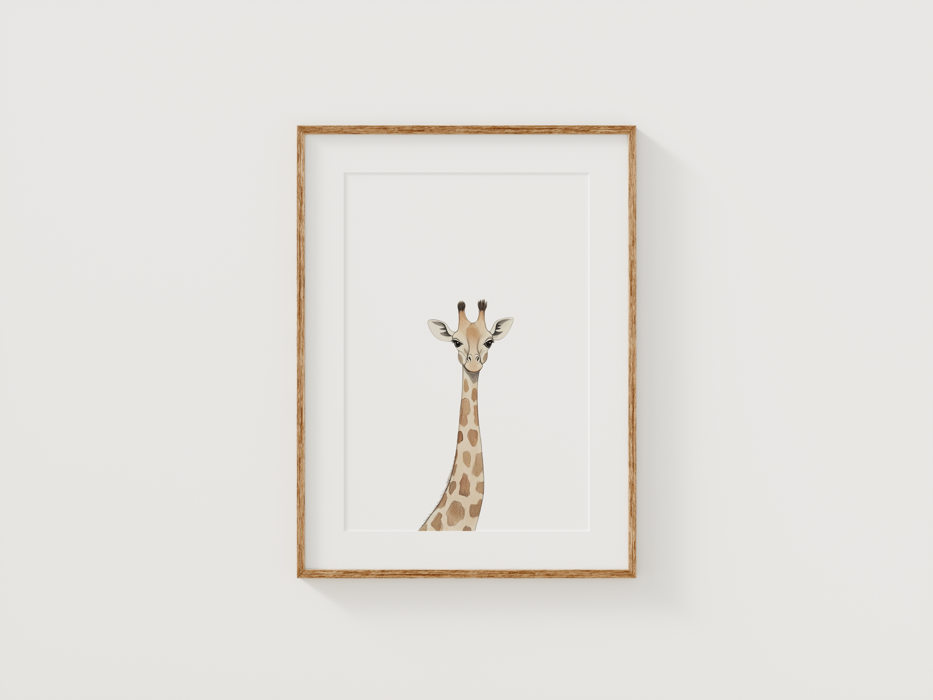 Giraffe Nursery Wall Art | Canvas Art, Art Prints & Framed Canvas, minimal neutral boho watercolor giraffe zoo animal print for kids bedroom nursery playroom canvas wall art