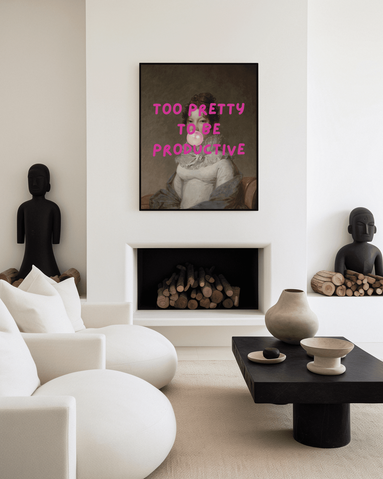 Too Pretty to Be Productive - Funny Feminine Wall Art | Canvas Art, Art Prints & Framed Canvas - Buy Wall Art