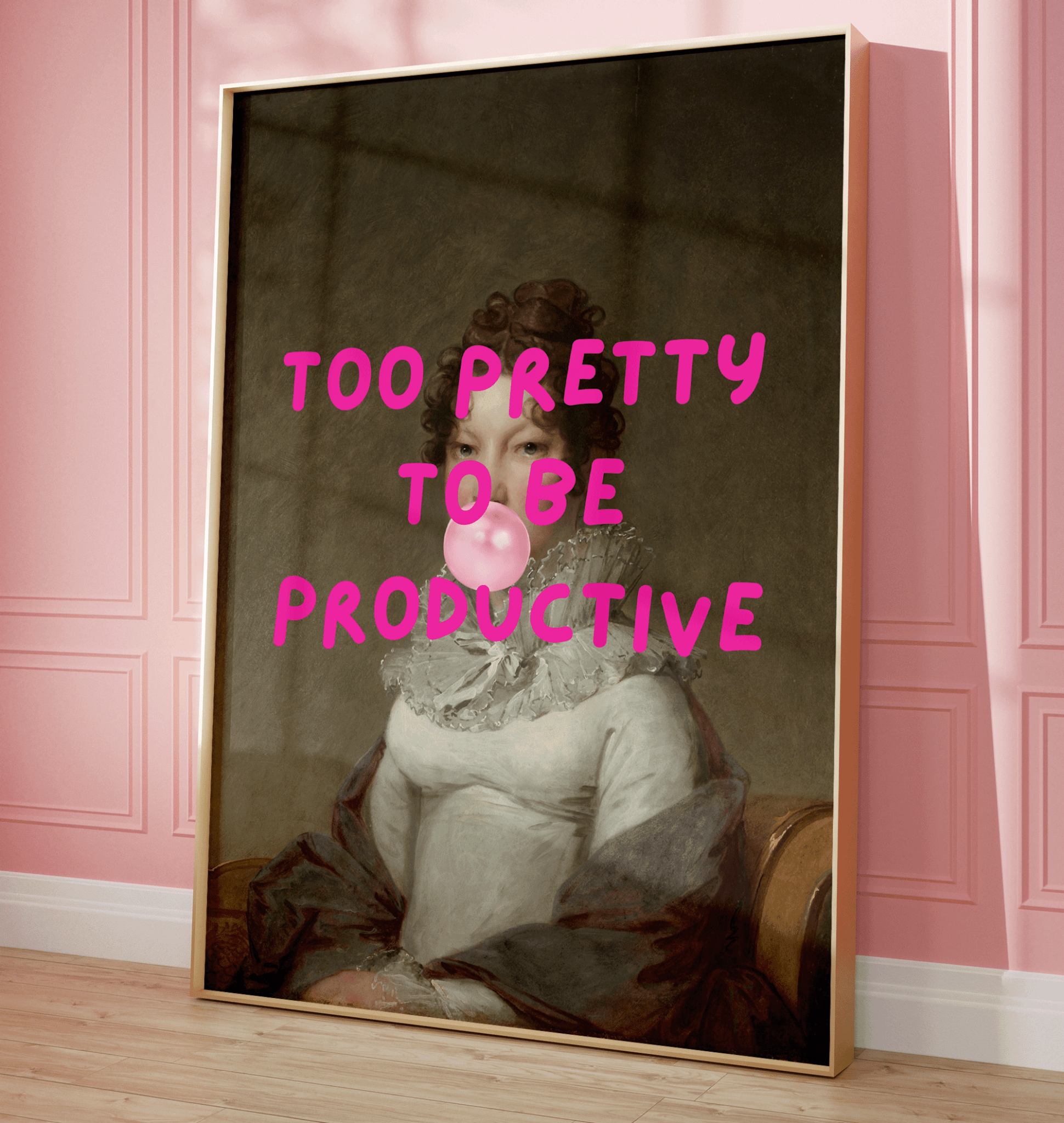 Too Pretty to Be Productive - Funny Feminine Wall Art | Canvas Art, Art Prints & Framed Canvas - Buy Wall Art