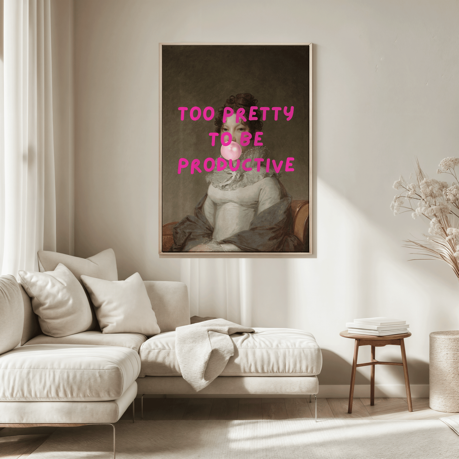 Too Pretty to Be Productive - Funny Feminine Wall Art | Canvas Art, Art Prints & Framed Canvas - Buy Wall Art