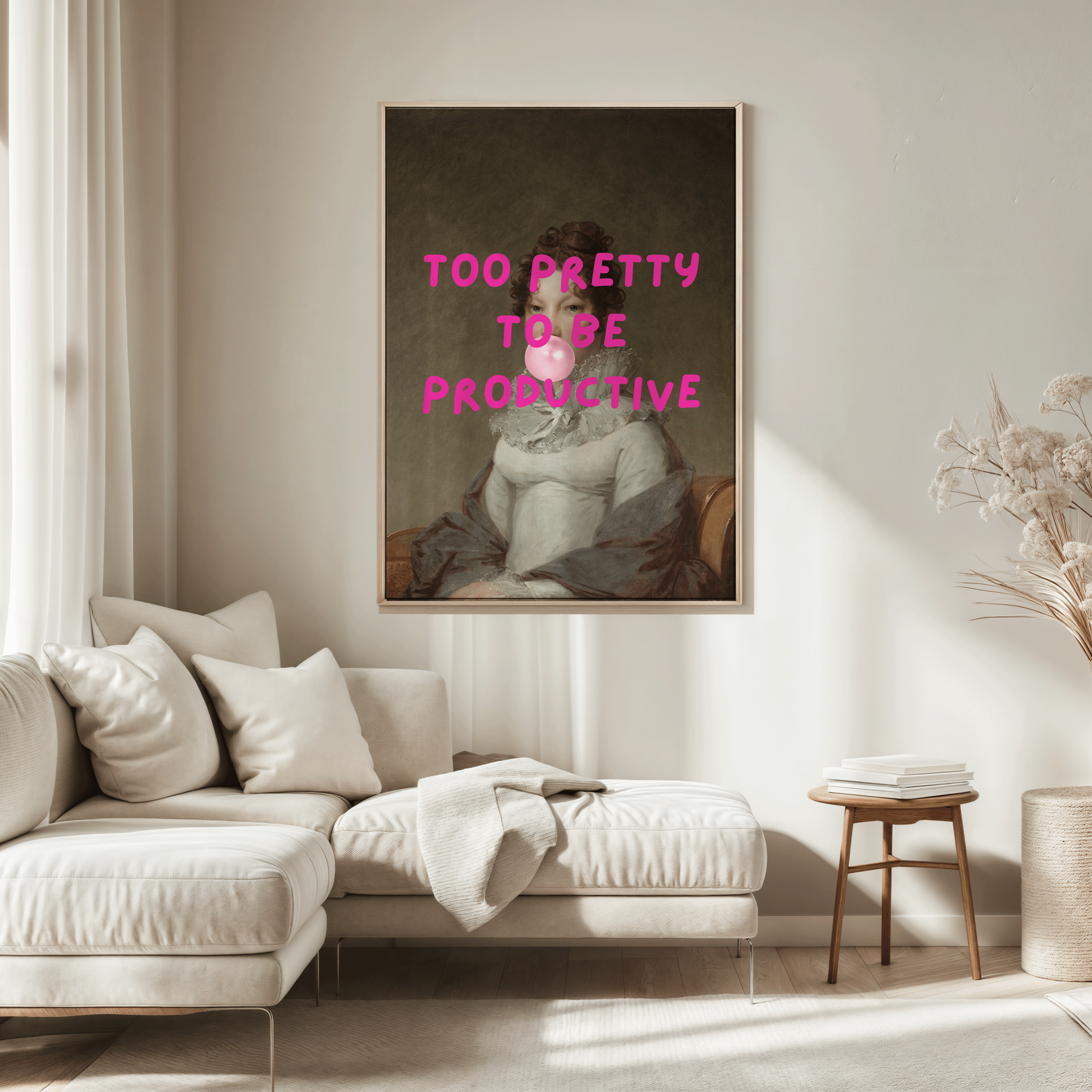 Too Pretty to Be Productive - Funny Feminine Wall Art | Canvas Art, Art Prints & Framed Canvas - Buy Wall Art