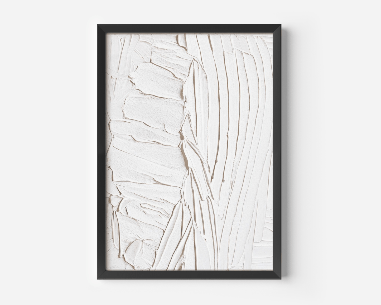 White Minimalist Wall Art | Abstract Print with Faux Texture Effect - Buy Wall Art