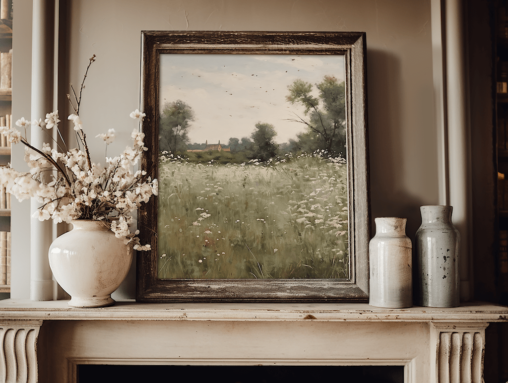 Wildflower Field Country Wall Art Print | Canvas Art, Art Prints & Framed Canvas - Buy Wall Art