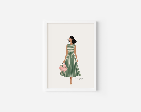 Woman Green Dress Wall Art | Canvas Art, Art Prints & Framed Canvas - Buy Wall Art