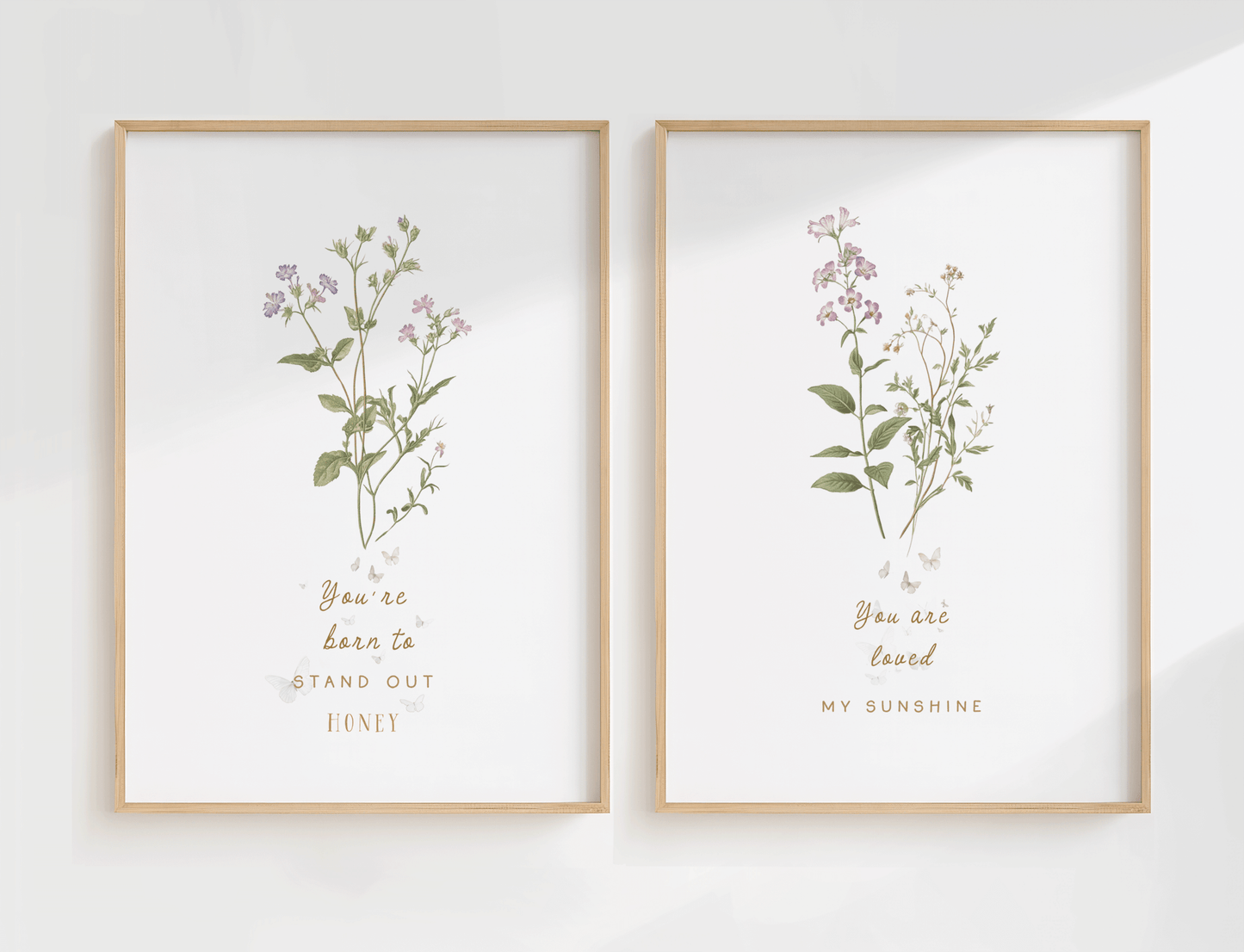 You Are Loved Nursery Wall Art | Botanical Quote Print for Baby’s Room - Buy Wall Art