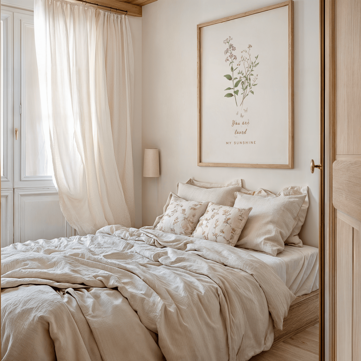 You Are Loved Nursery Wall Art | Botanical Quote Print for Baby’s Room - Buy Wall Art