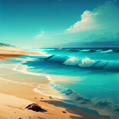 beautifull beach illustration