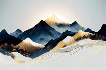 mountains minimalism watercolor. Generative AI