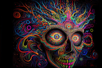 abstract art background. multicolored skull. Generative AI