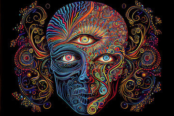 abstract art background. multicolored skull. Generative AI