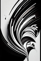 Abstract black and white minimalistic modern background design for wall decoration, poster, postcard created with AI