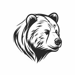 Bear Head Design Isolated On White Background. Generative AI