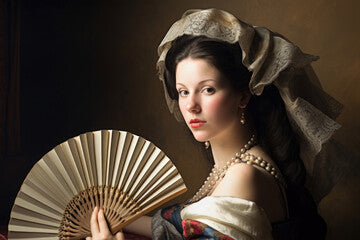 Attractive Renaissance Woman with a Fan, generative ai
