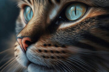 A close up shot of a cat. AI