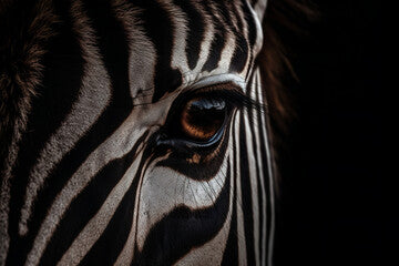eye close up of zebra