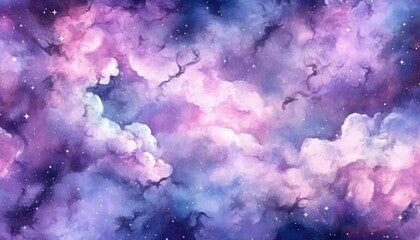 A beautiful universe night sky with nebula and galaxy background. (Generative AI)