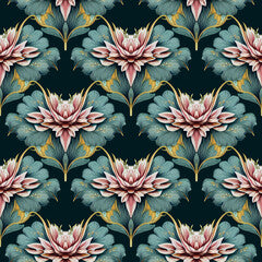 Vintage floral seamless pattern. Luxury victorian pastel wallpapers. Rococo, baroque, renaissance style background. Elegant ornate old fashioned ornament. Illustration created with generative AI tools